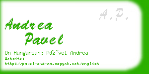 andrea pavel business card